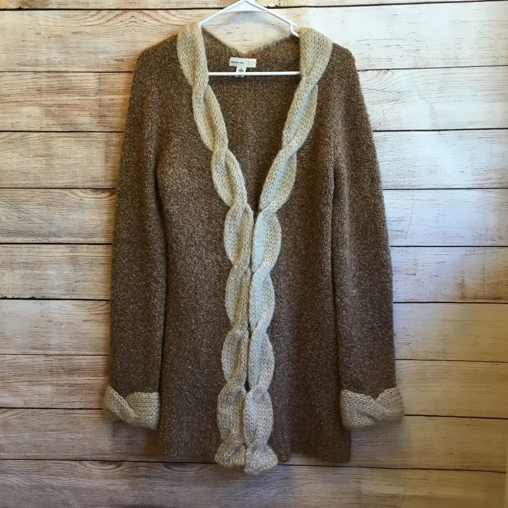 ANTHROPOLOGIE‎ SLEEPING ON SNOW BOUCLE KNIT CARDIGAN SWEATER